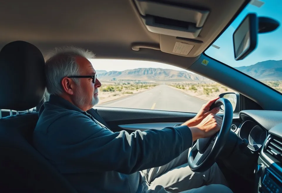 A driver adjusting the seat of an unfamiliar car before a short demonstration loop